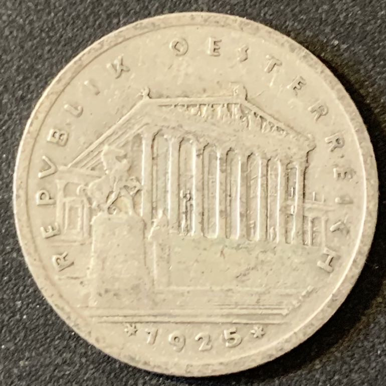 紫瑗钱币—微拍第28期  奥地利 1925年 国会大厦 1先令 6克 0.64银