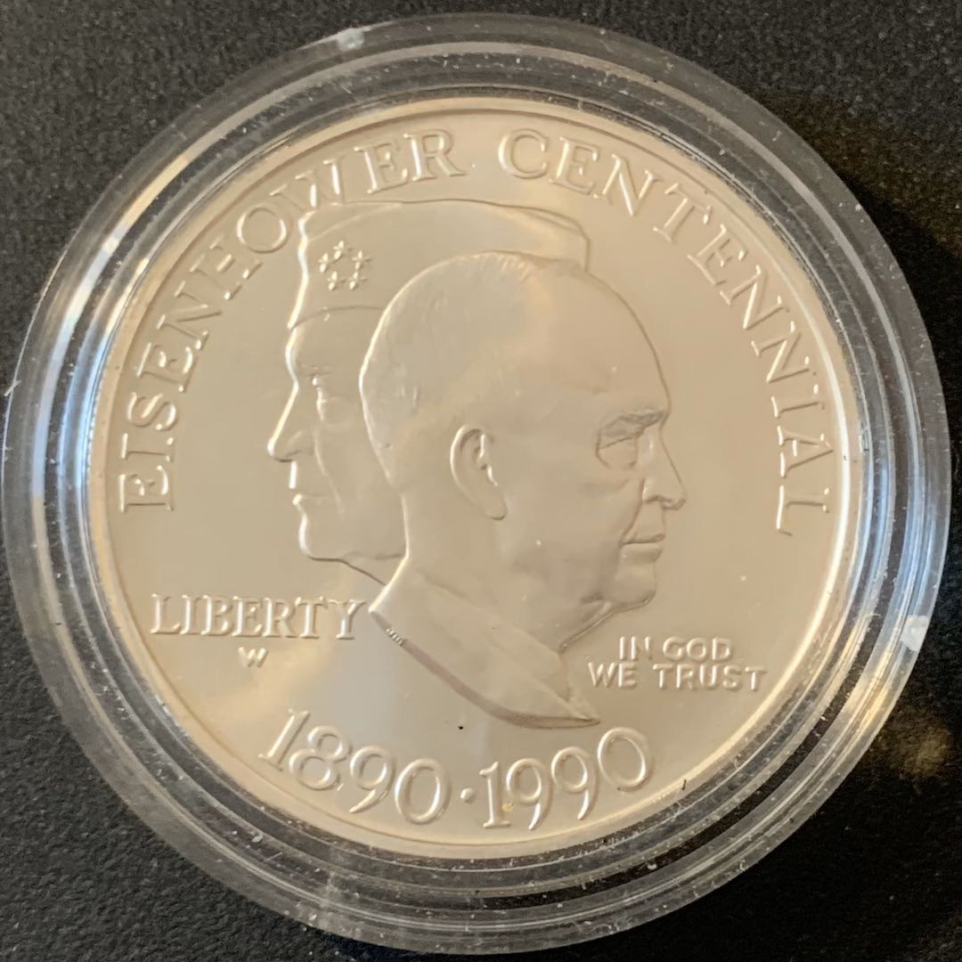 紫瑗钱币—微拍第28期  美国 1990年 艾森豪威尔 1元 银币 26.73 0.925银