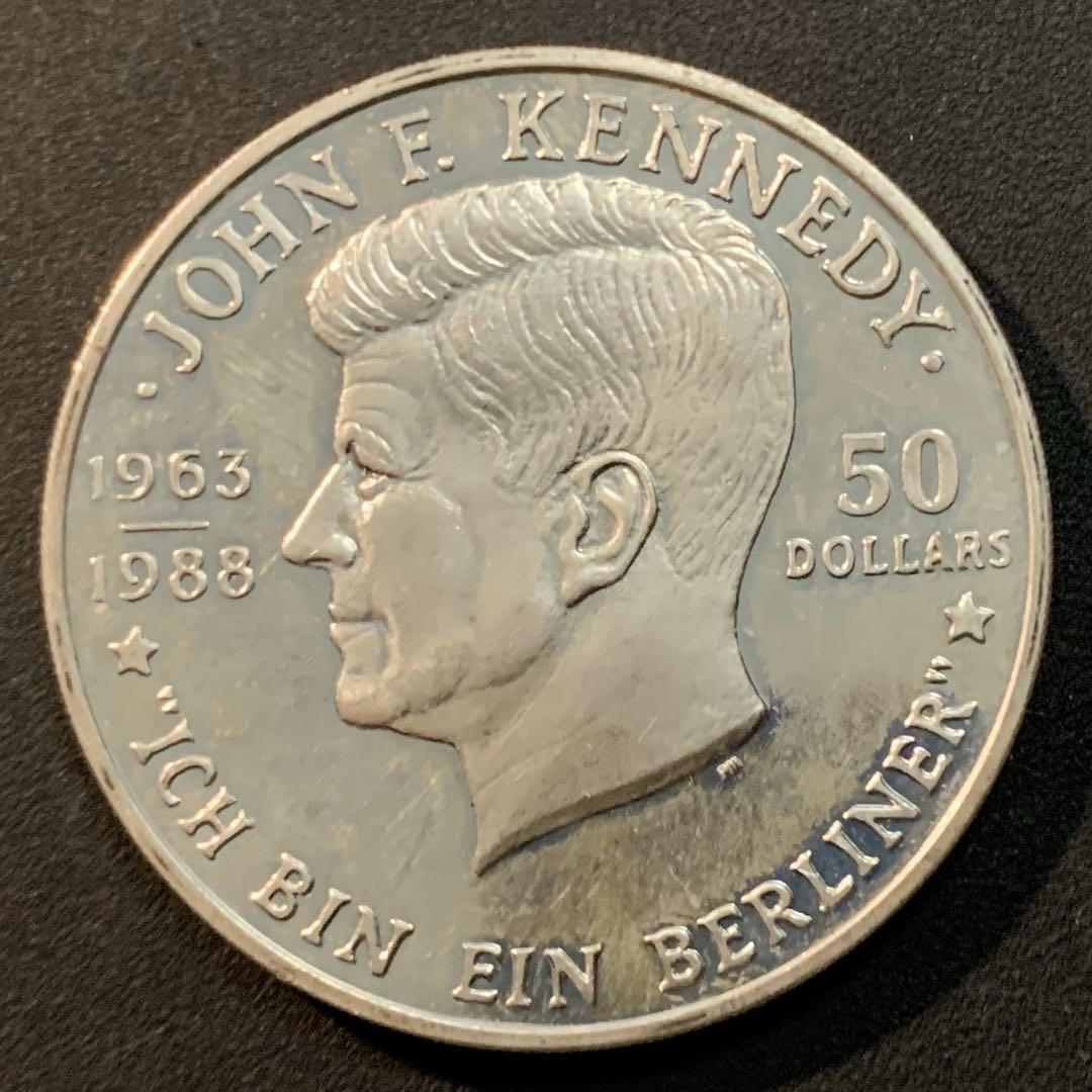 紫瑗钱币—微拍第29期  纽埃 1988年 肯尼迪总统 50元（与纽元等值）28.28克 0.925银 