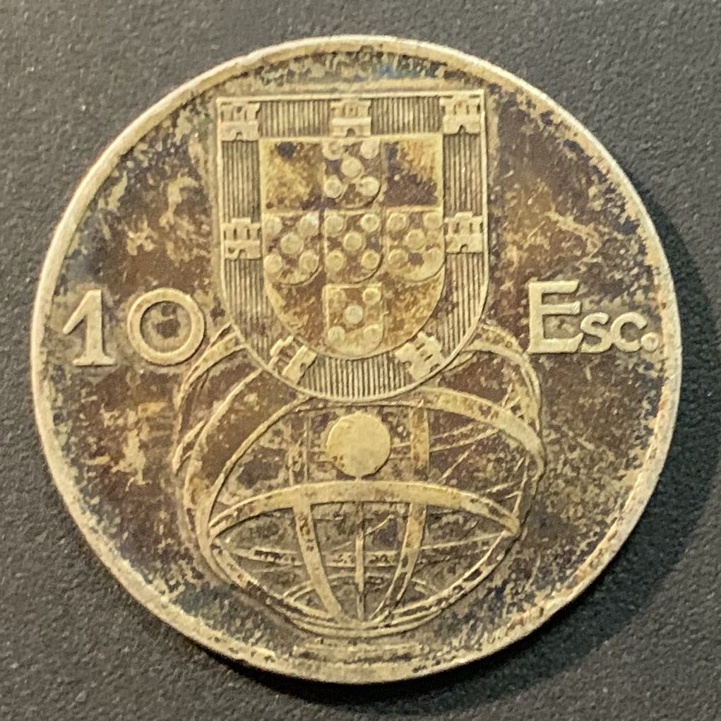 紫瑗钱币—微拍第29期  葡萄牙 1954年  10埃斯库多 12.4克 0.835银