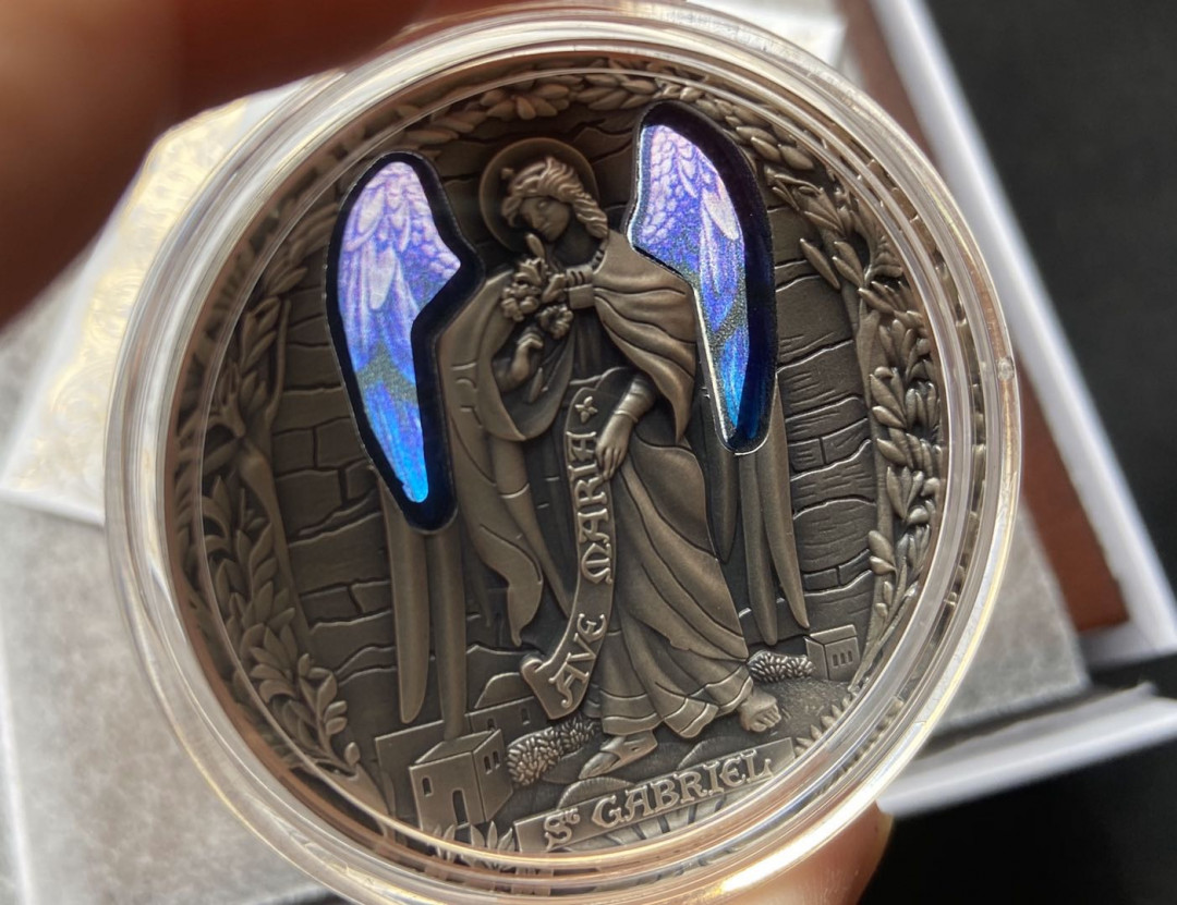 【币观天下】第九十八期钱币拍卖 【喀麦隆】纽埃高浮雕大天使系列第一枚加百列【2oz】