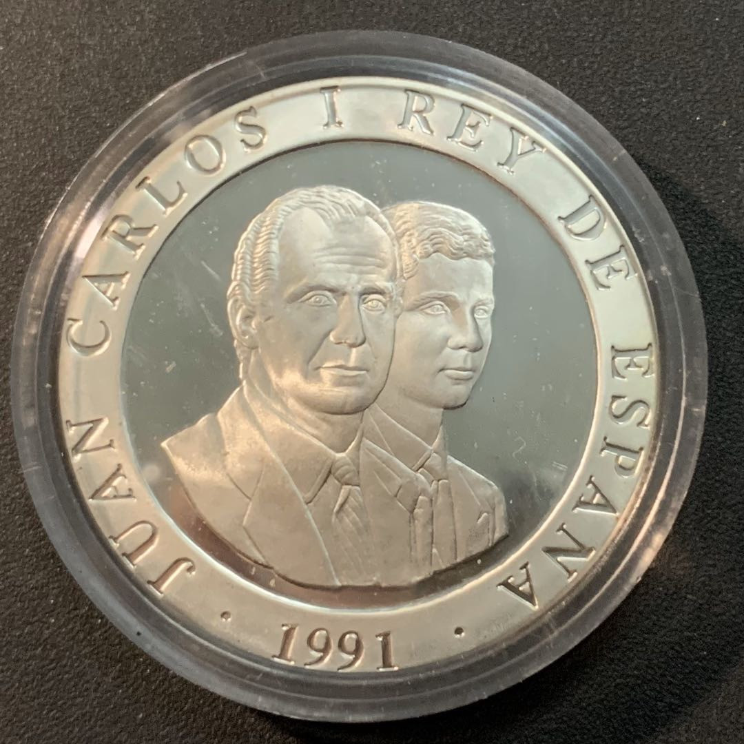 紫瑗钱币—微拍第29期  西班牙 1991年 奥运会 古代马术 2000比塞塔 27克 0.925银 精制