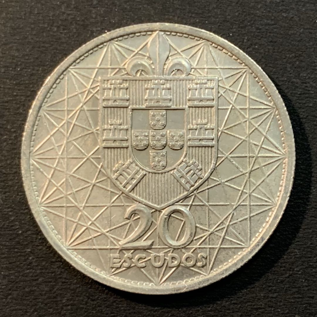 紫瑗钱币—微拍第29期  葡萄牙 1966年  里斯本大桥 20埃斯库多 10克 0.65银