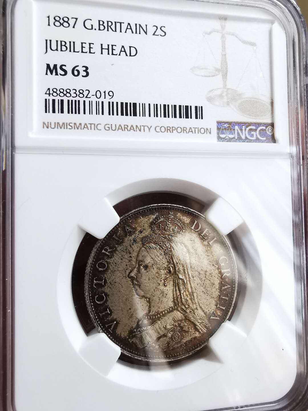 凡希社世界钱币微拍第一百十一期 1887老维2先令NGC-MS63