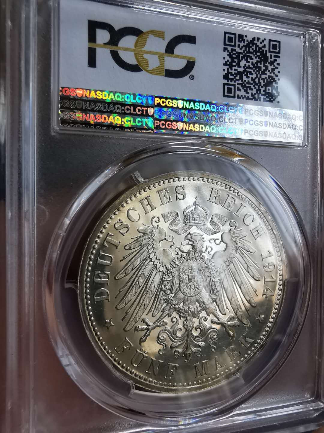 凡希社世界钱币微拍第一百十一期 荐！1914安哈特精制5马克大银PCGS-PF65CAM五彩亚军分！