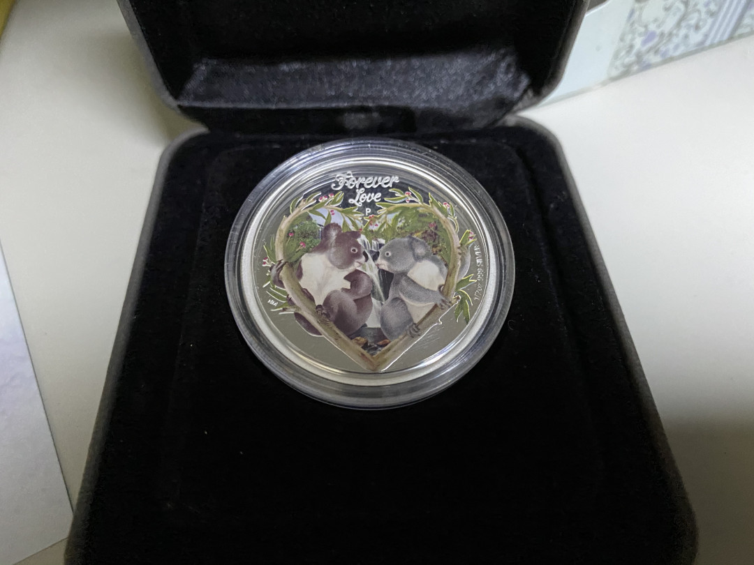 CSIS-GREAT评级精品钱币拍卖第二十七期 图瓦卢2012年永恒的爱爱情爱心澳洲动物考拉精制彩色纪念银币