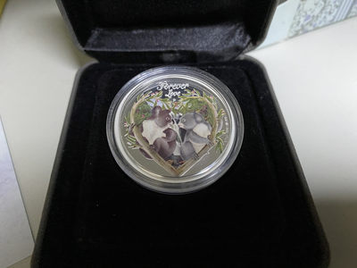 CSIS-GREAT评级精品钱币拍卖第二十七期 图瓦卢2012年永恒的爱爱情爱心澳洲动物考拉精制彩色纪念银币