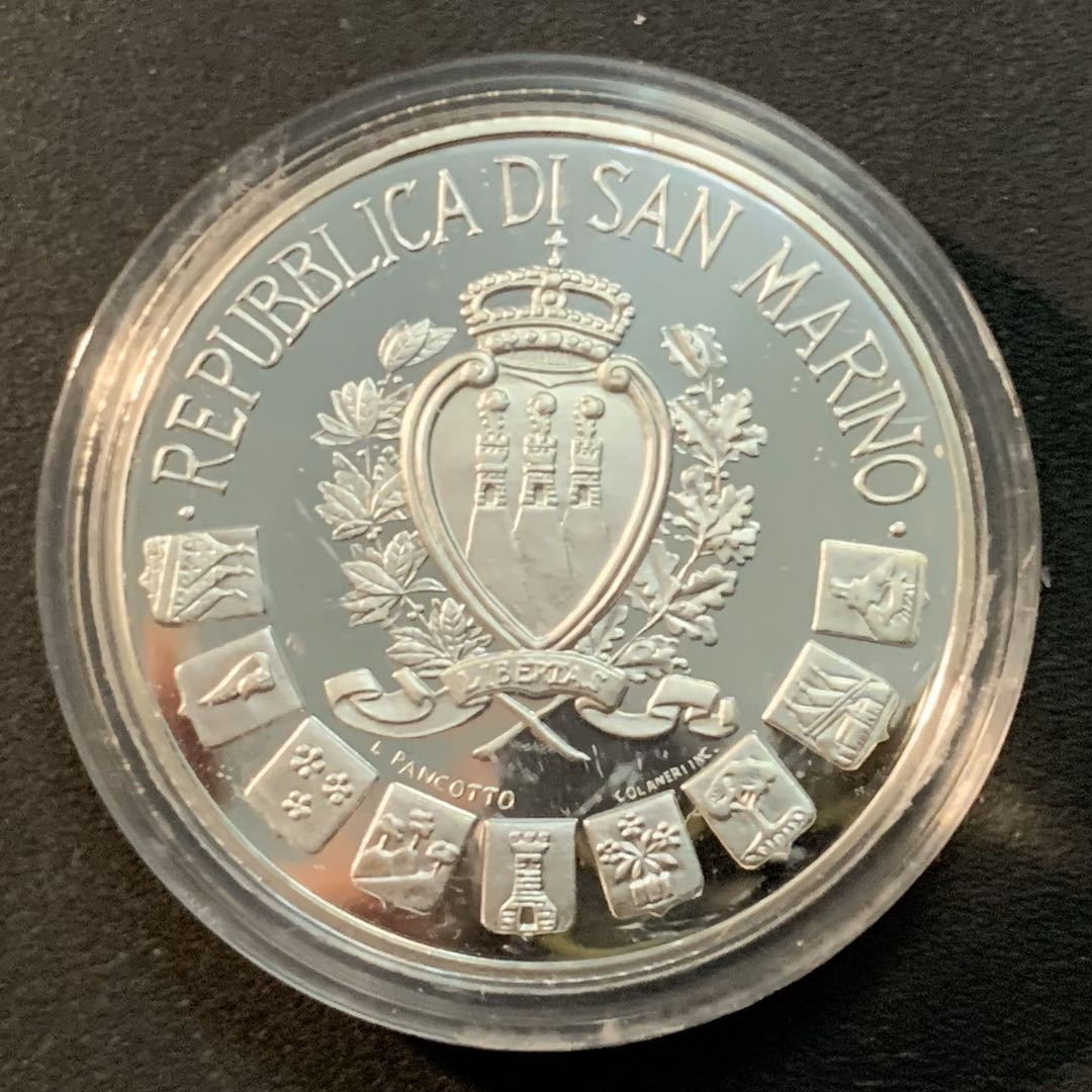 紫瑗钱币—微拍第32期  圣马力诺 1997年 加入欧元区 10000里拉 22克 0.835银 精制