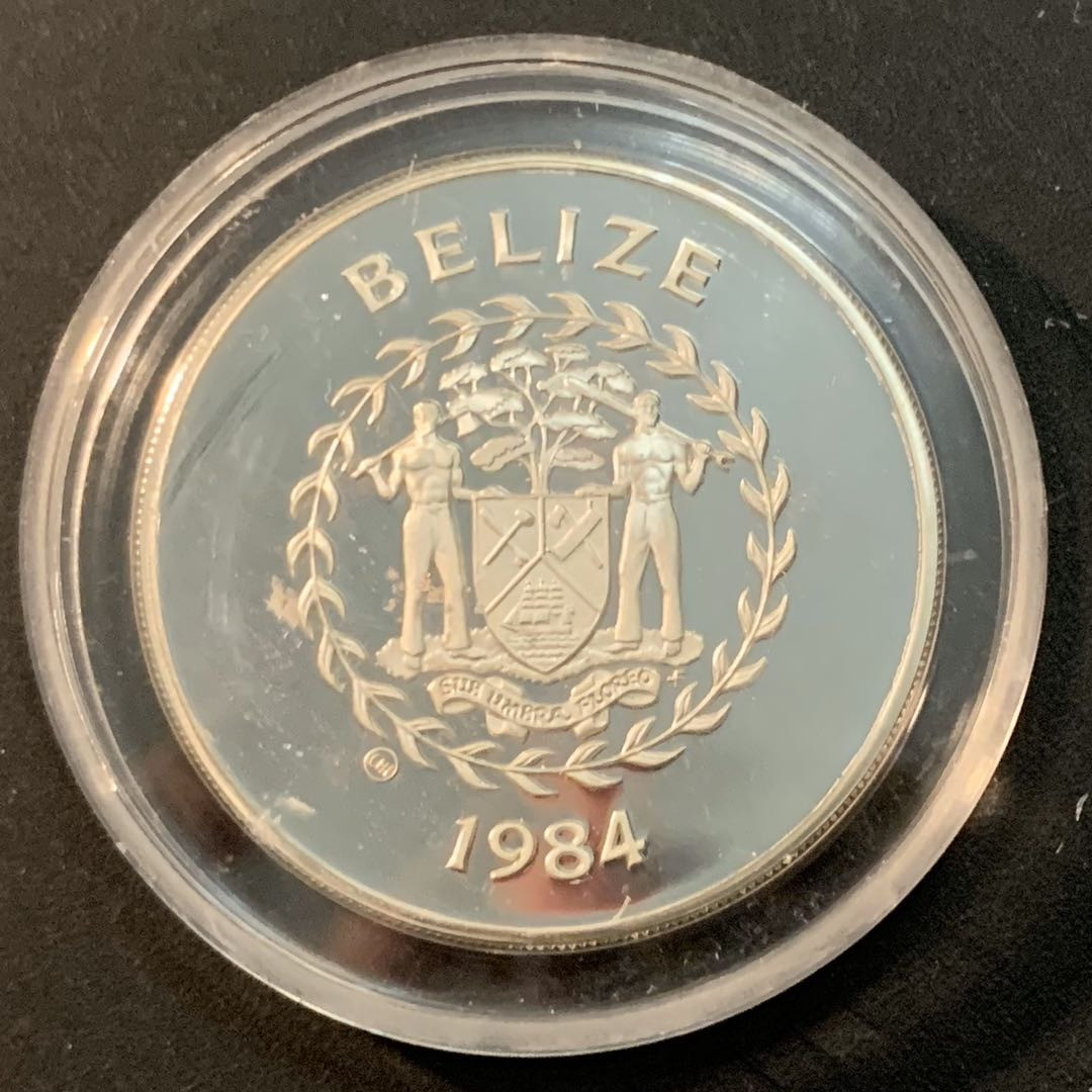 紫瑗钱币—微拍第32期  伯利兹 1984年 亚特兰大奥运会  自行车 20元 23.33克 0.925银 精制