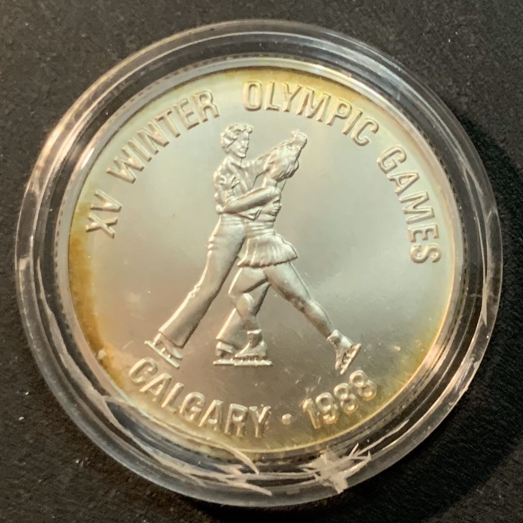 紫瑗钱币—微拍第32期  阿富汗 1988年 冬奥会 冰上芭蕾 500阿富汗尼 12克 0.999银 