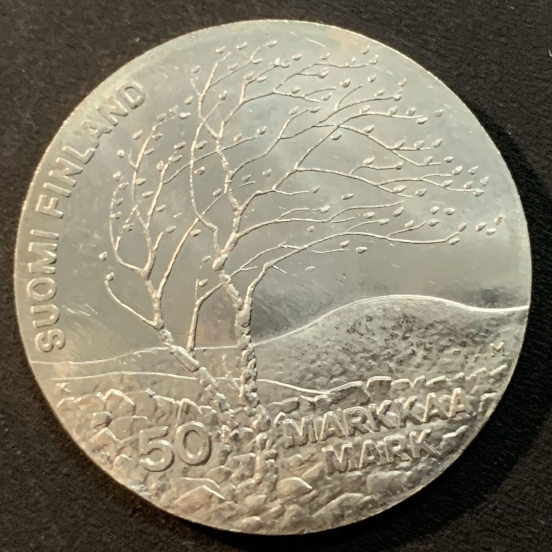 紫瑗钱币—微拍第32期  芬兰 1983年 世界田径锦标赛 50马克 22克 0.5银