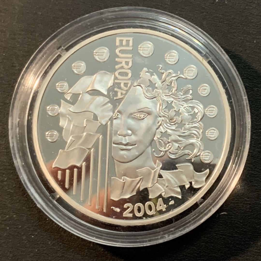 紫瑗钱币—微拍第32期  法国 2004年 欧盟东扩 1.5欧元  22.2克 0.9银 精制