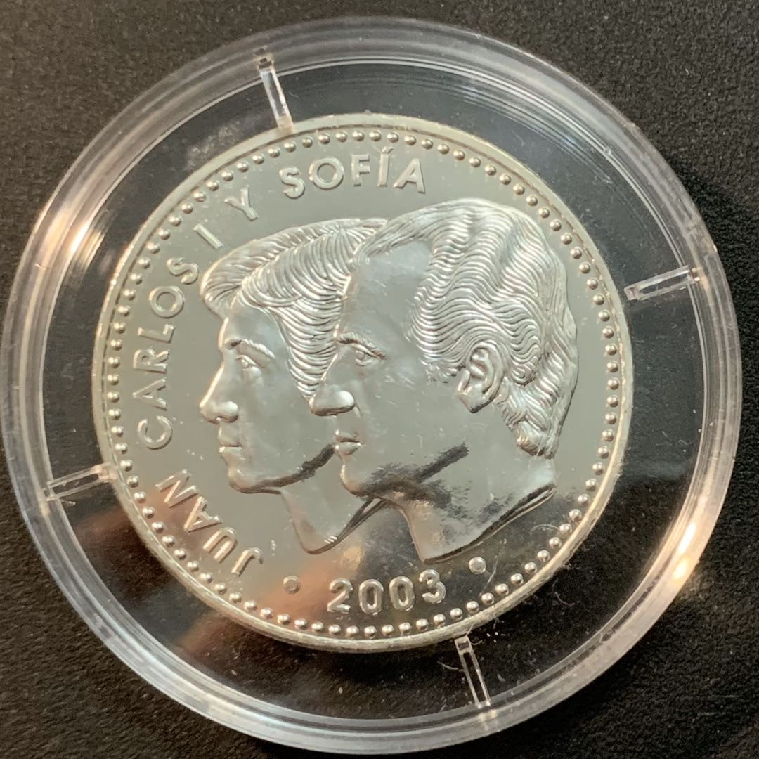 紫瑗钱币—微拍第32期  西班牙 2003年 新宪法25周年 12欧元 18克 0.925银