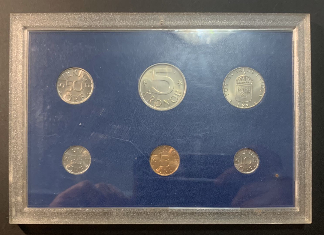 紫瑗钱币—微拍第32期  瑞典 1978年 流通币 5欧尔—5克朗 6枚套 原盒