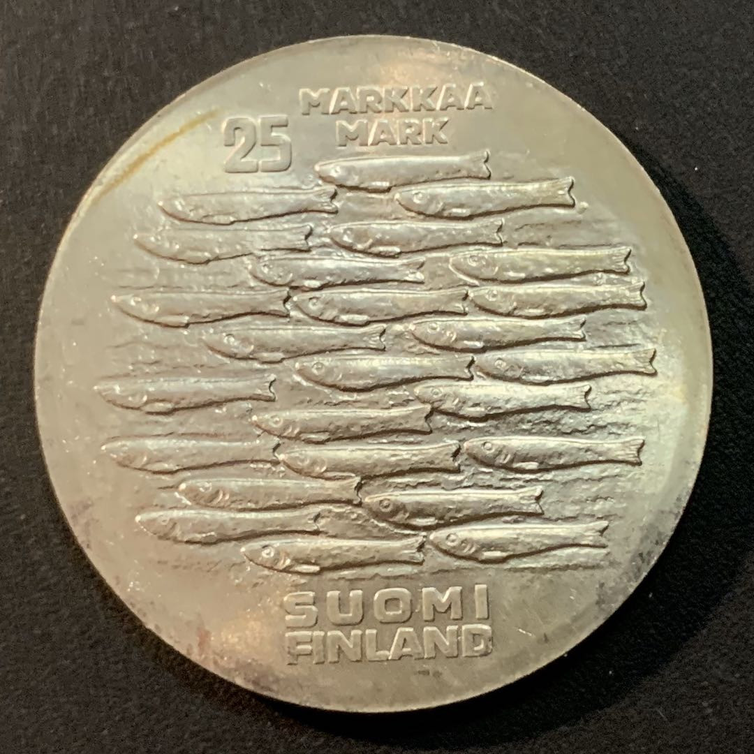 紫瑗钱币—微拍第32期  芬兰 1979年  图尔库建城750周年 25马克 26.6克 0.5银 获奖币