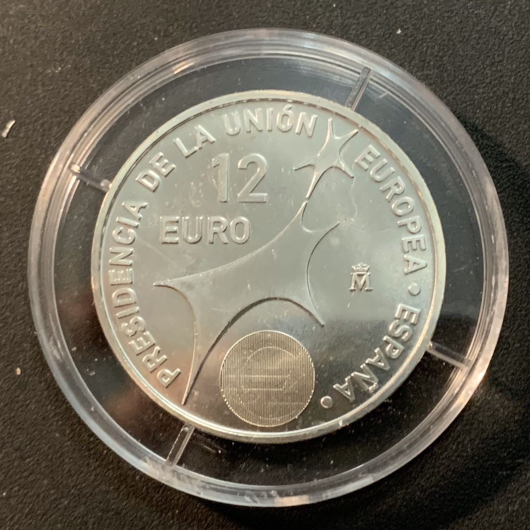 紫瑗钱币—微拍第32期  西班牙 2002年 欧盟轮值主席国 12欧元 18克 0.925银