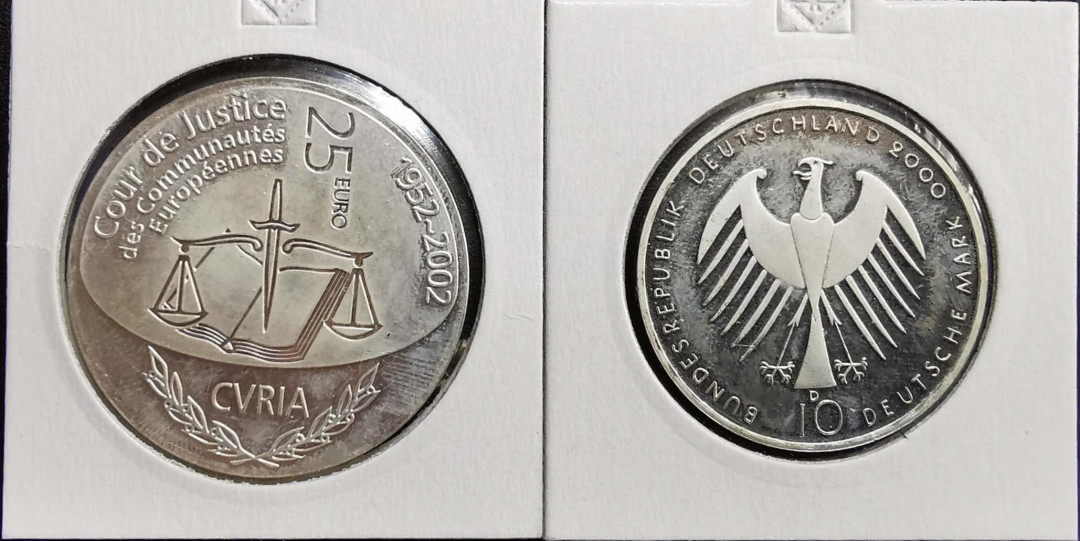 凡希社世界钱币微拍第一百十一期 卢森堡与德国精制纪念银币一对