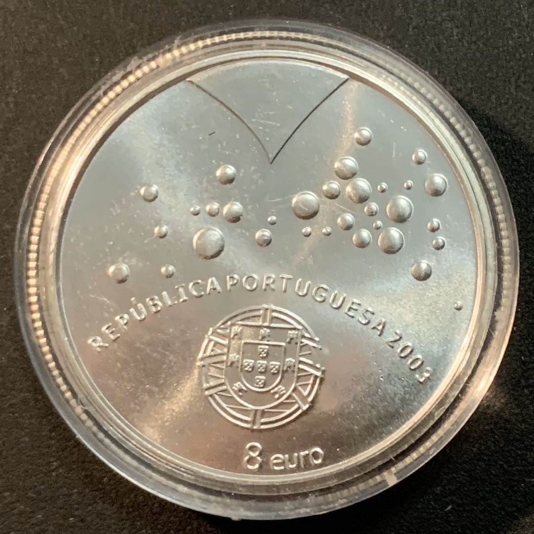 紫瑗钱币—微拍第32期  葡萄牙 2004年 04欧锦赛 8欧元 21.1克 0.5银