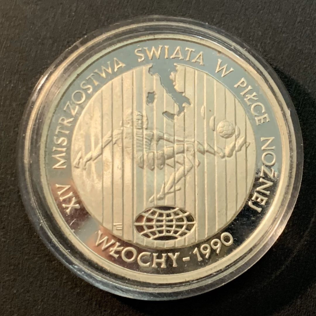 紫瑗钱币—微拍第32期  波兰 1989年 90年世界杯 20000兹罗提 19克 0.75银 精制