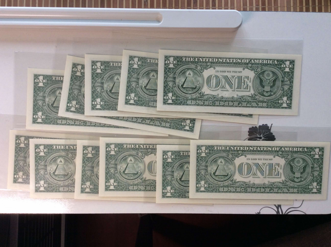 【收藏联盟】第124期拍卖——征服者科尔特斯（共50拍） 【一组11张】美国 1美金 豹子号一组 全新UNC