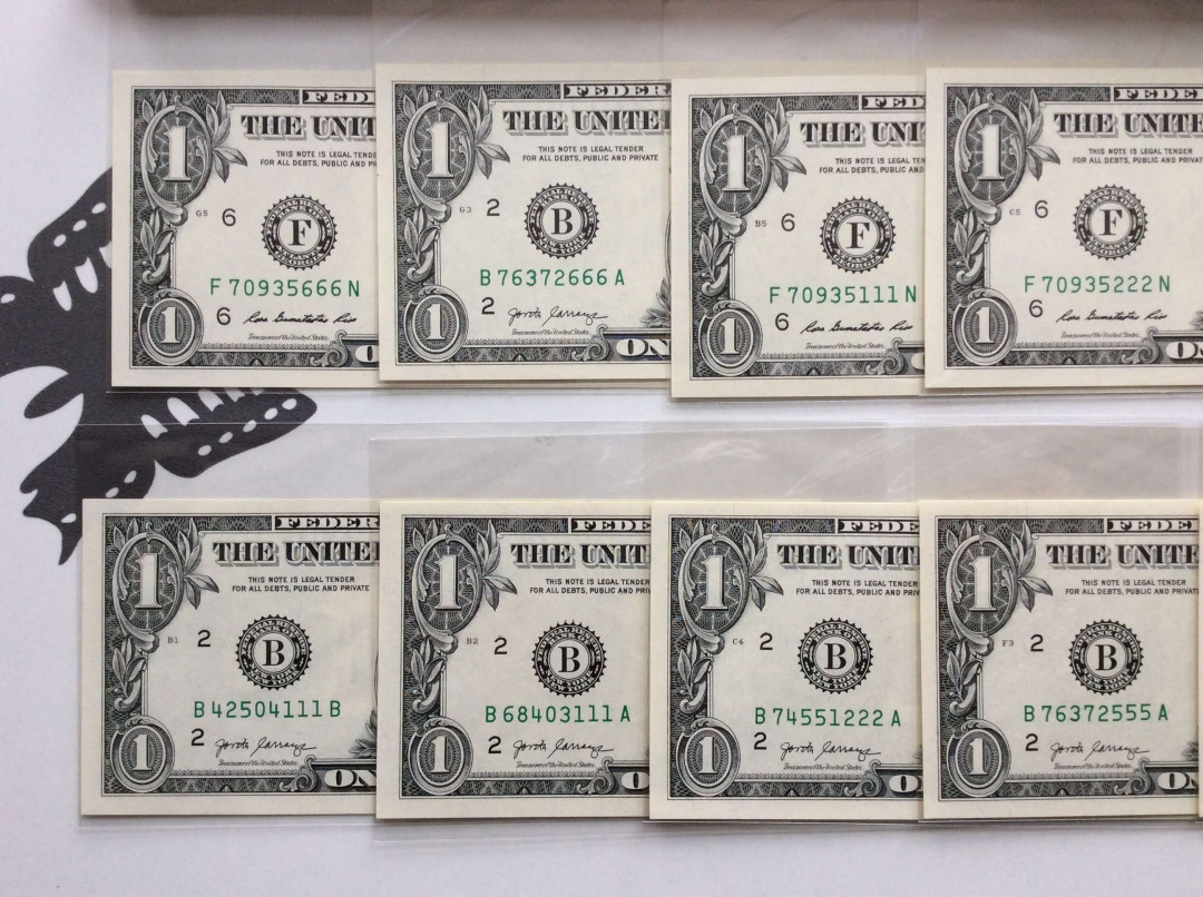 【收藏联盟】第124期拍卖——征服者科尔特斯（共50拍） 【一组11张】美国 1美金 豹子号一组 全新UNC