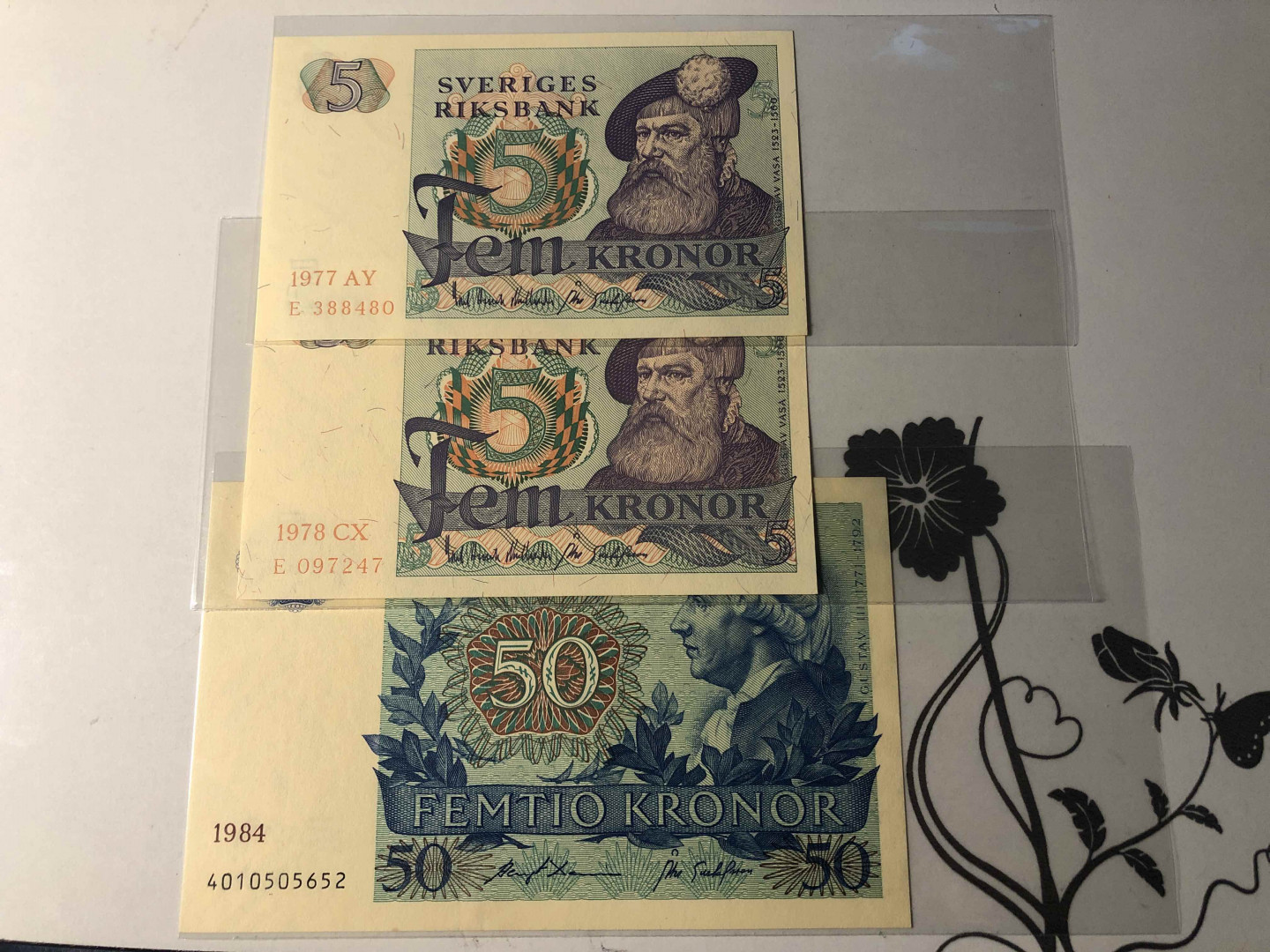 【收藏联盟】第124期拍卖——征服者科尔特斯（共50拍） 【一组6张】瑞典纸币一组 5-50克朗 UNC-/UNC 品相如图