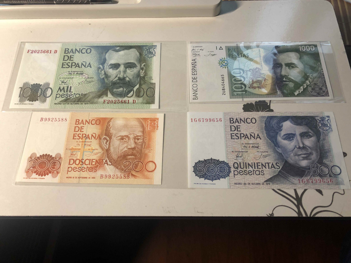 【收藏联盟】第124期拍卖——征服者科尔特斯（共50拍） 【一组4张】西班牙500-1000比塞塔 全新UNC 