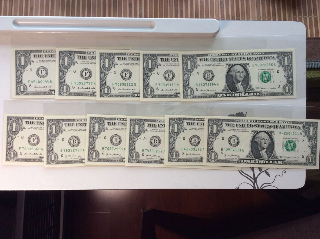 【收藏联盟】第124期拍卖——征服者科尔特斯（共50拍） 【一组11张】美国 1美金 豹子号一组 全新UNC