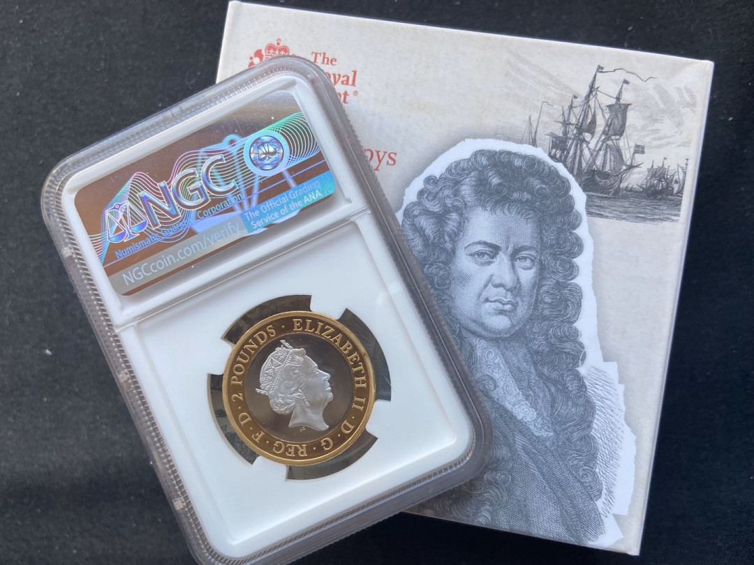 【币观天下】第九十九期钱币拍卖 【英国】2019佩皮斯日记加厚双色银币【ngc69】