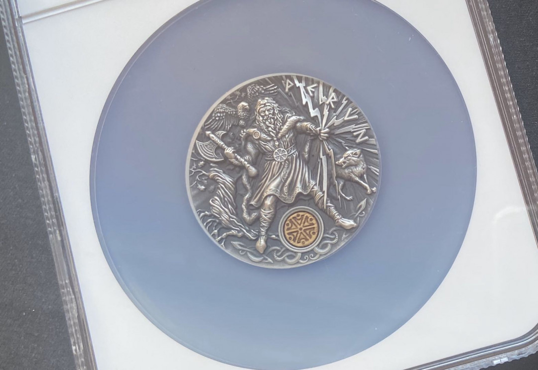 【币观天下】第九十九期钱币拍卖 【纽埃】高浮雕系列斯拉夫神第一枚雷神佩龙