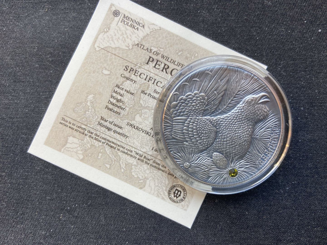 【币观天下】第九十九期钱币拍卖 【安道尔】安道尔仿古镶嵌锆石银币松鸡