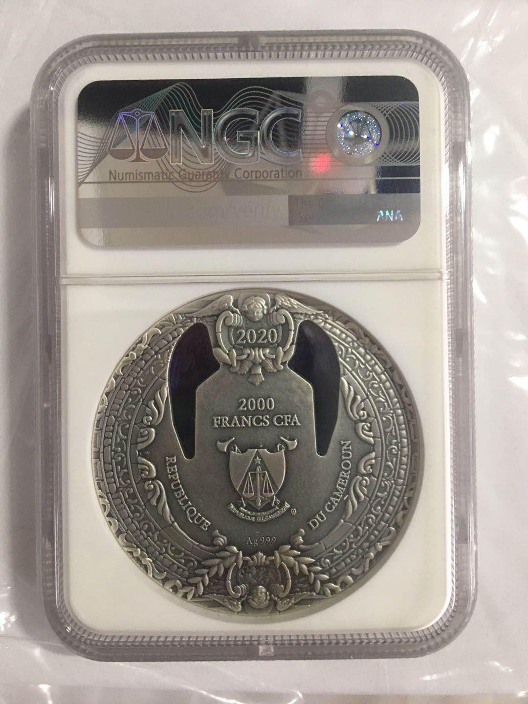 【币观天下】第九十九期钱币拍卖 【喀麦隆】喀麦隆玻璃系列大天使加百列【蓝标ngc70】