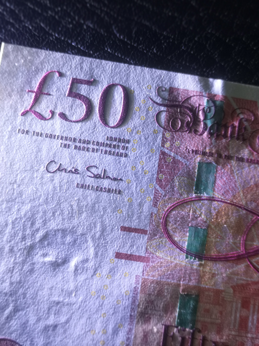 《外钞收藏家》第七十六期拍卖 英国F版 50镑 全新品相 凹凸绝佳 