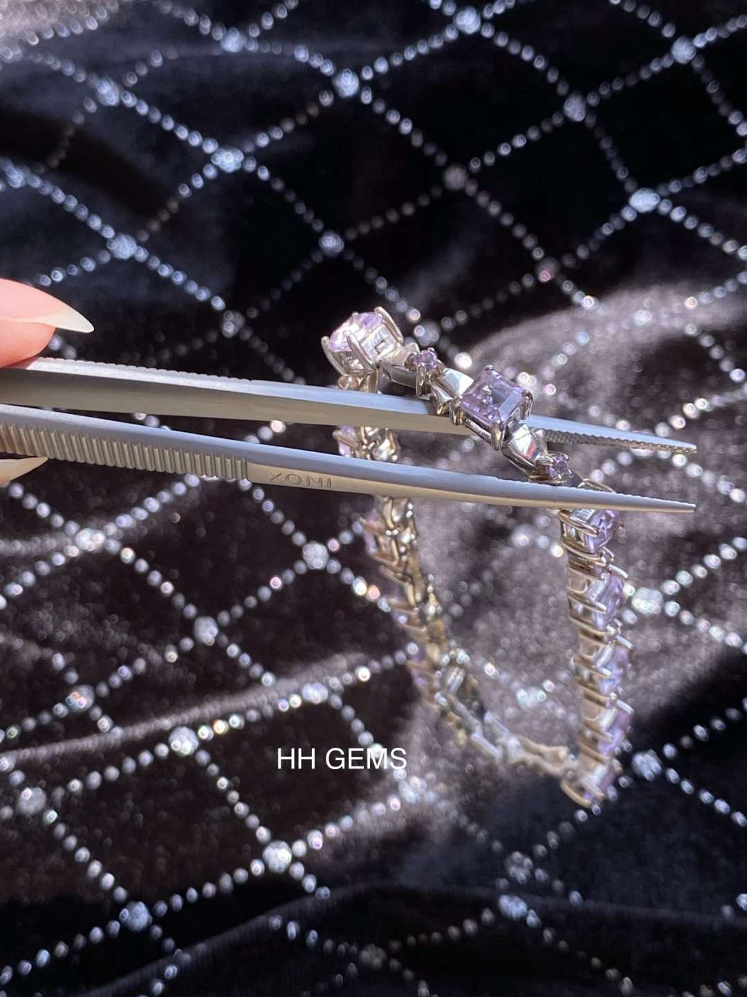 【3月14日 裸石、银饰、18K首饰】HH GEMS 3月综合拍卖特辑 925银 宝石级天然紫水晶手链 斯里兰卡制 19.5厘米