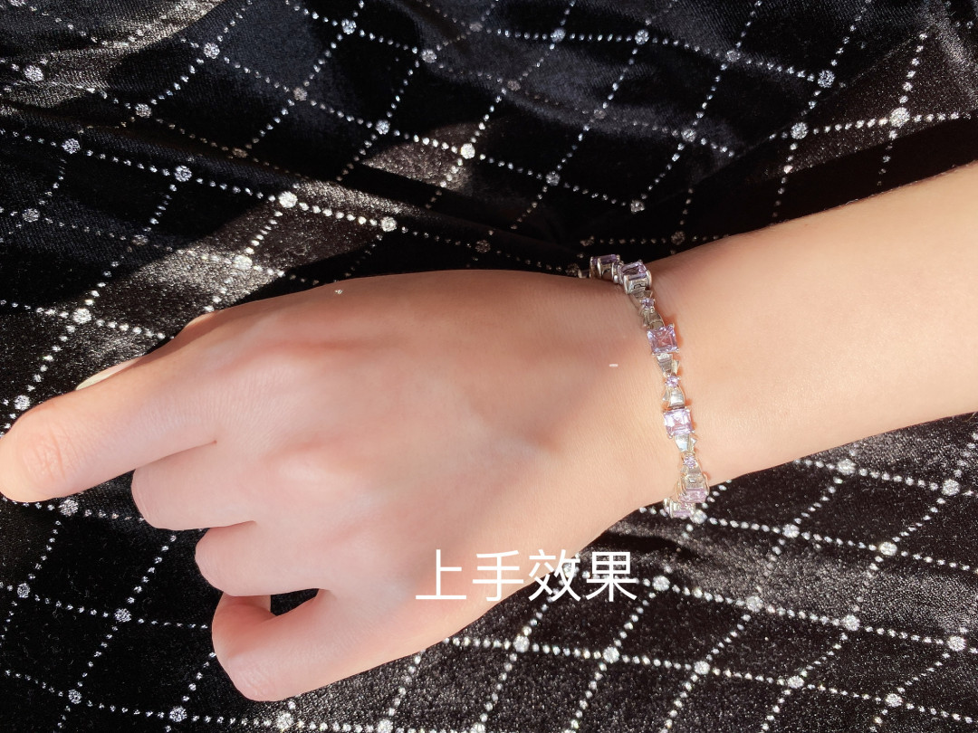 【3月14日 裸石、银饰、18K首饰】HH GEMS 3月综合拍卖特辑 925银 宝石级天然紫水晶手链 斯里兰卡制 19.5厘米