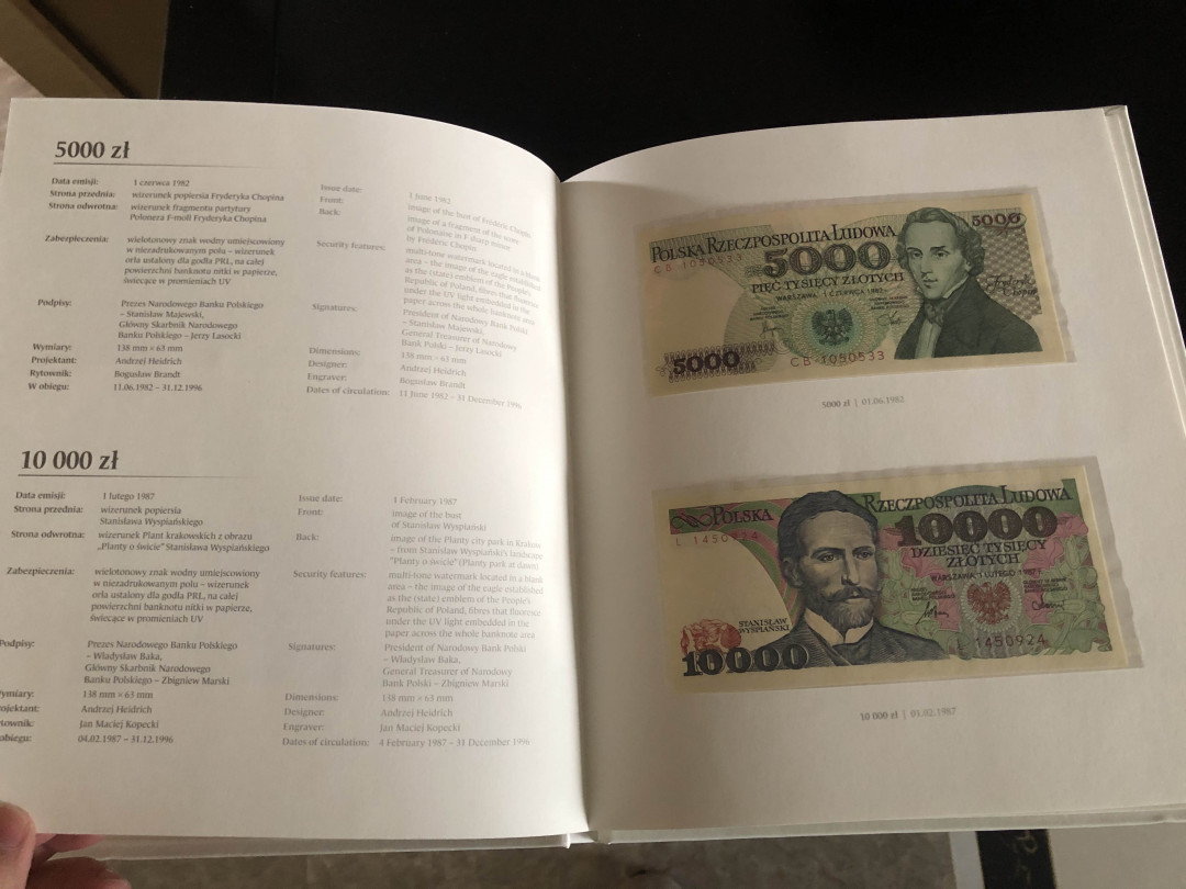 【收藏联盟】第126期拍卖——数字迷踪（共45拍） 【一组23张】波兰 1975-1996年 纸币册大全套 全新UNC 10-200万扎罗提 