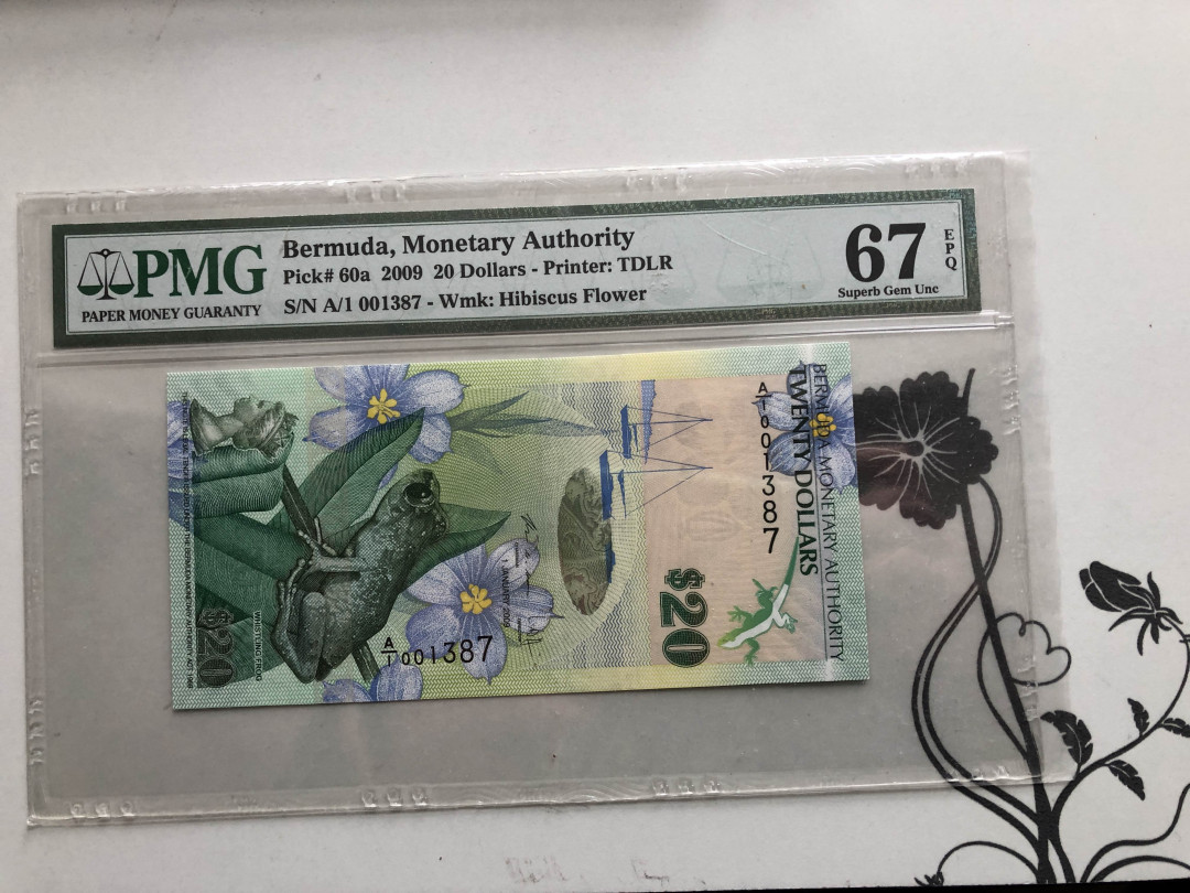 【收藏联盟】第126期拍卖——数字迷踪（共45拍） 【A1冠小号】百慕大 2009年20元 PMG67高分 