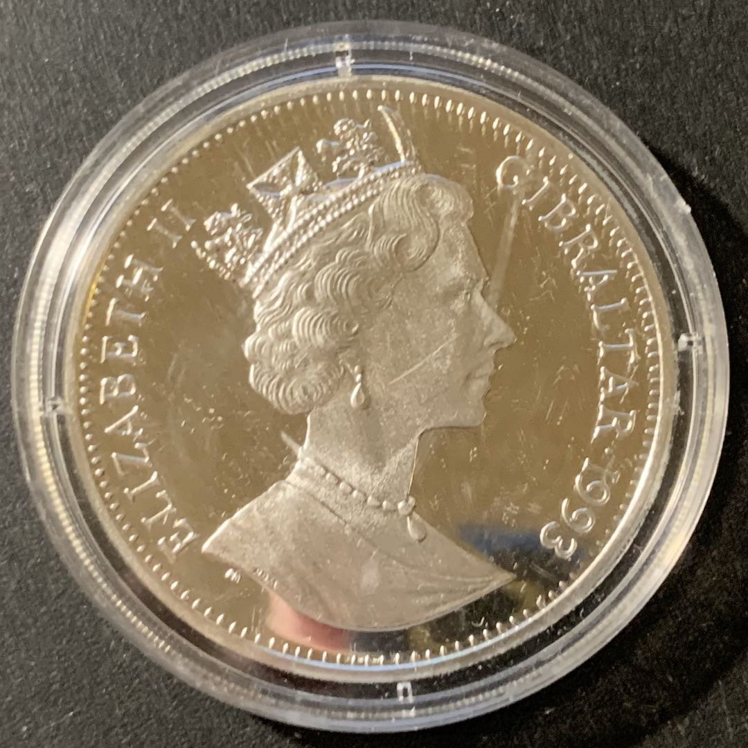 紫瑗钱币—微拍第33期  直布罗陀 1993年 拿破仑 21埃局  19.2克 0.925银 精制