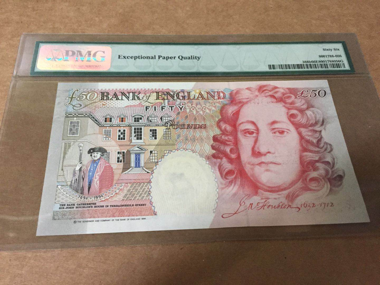 【收藏联盟】第126期拍卖——数字迷踪（共45拍） 【首发冠全同263小号】英国 1999-2006年 5-10-20-50镑 全部PMG66EPQ 非常值得收藏的一套