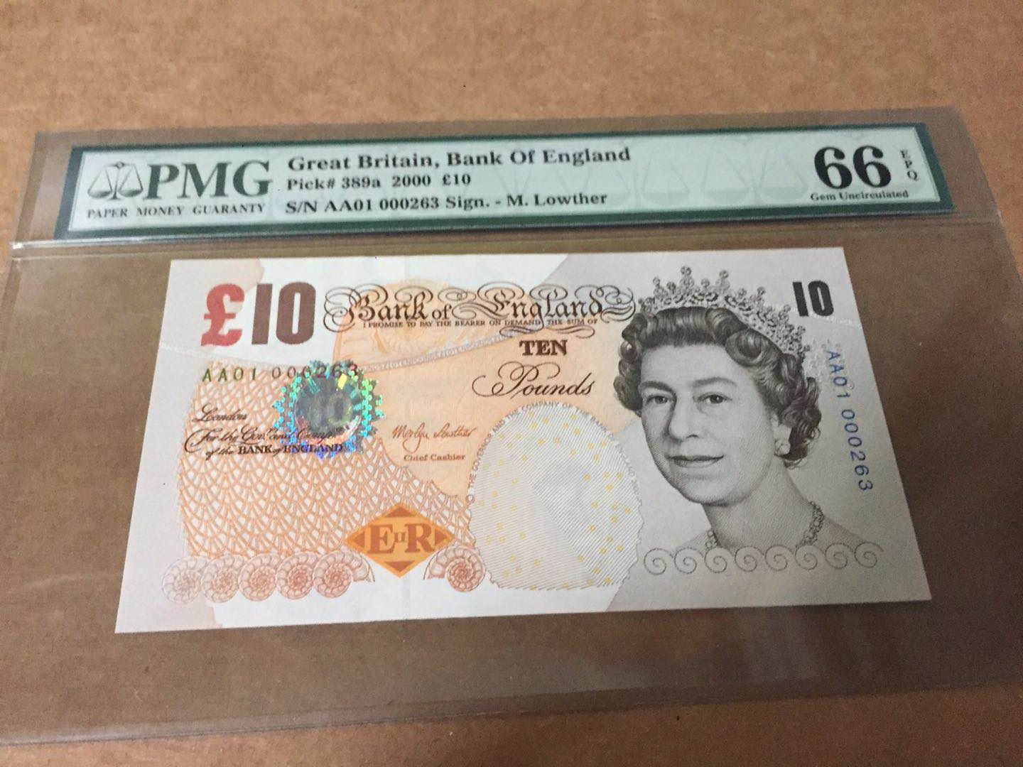 【收藏联盟】第126期拍卖——数字迷踪（共45拍） 【首发冠全同263小号】英国 1999-2006年 5-10-20-50镑 全部PMG66EPQ 非常值得收藏的一套