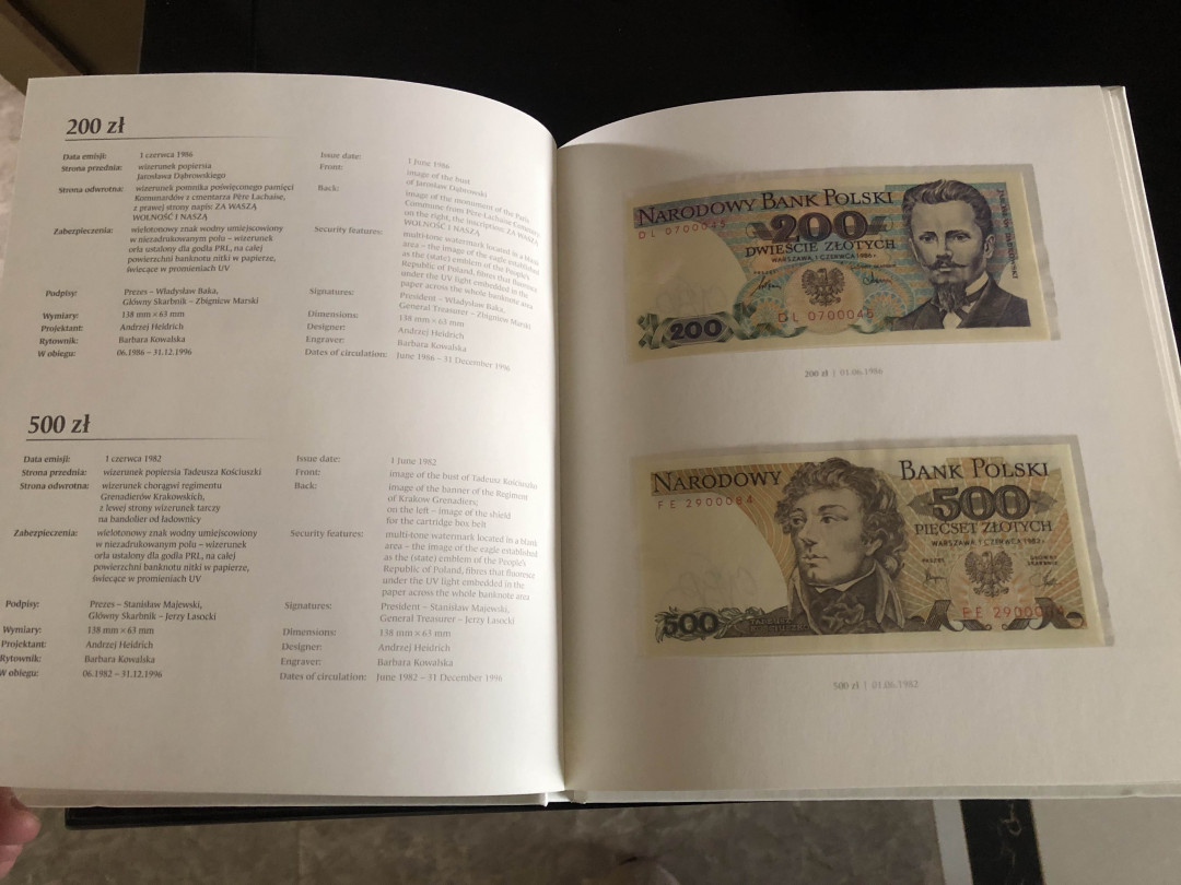 【收藏联盟】第126期拍卖——数字迷踪（共45拍） 【一组23张】波兰 1975-1996年 纸币册大全套 全新UNC 10-200万扎罗提 