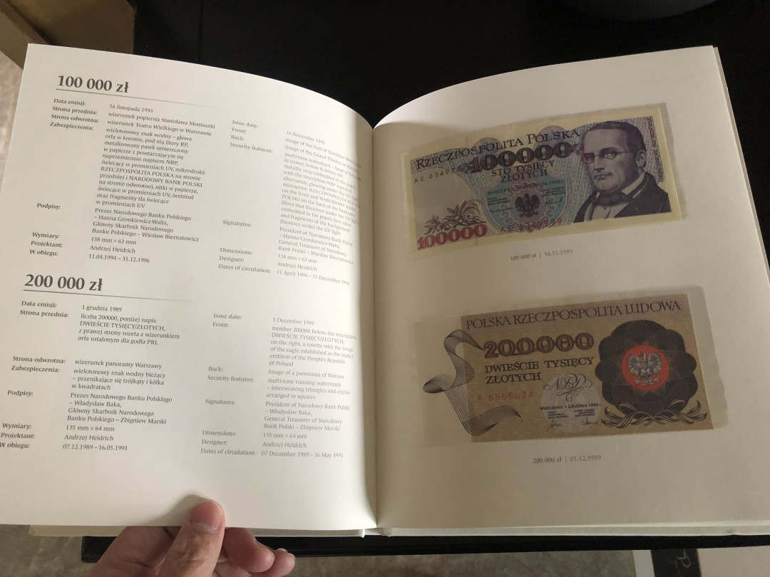 【收藏联盟】第126期拍卖——数字迷踪（共45拍） 【一组23张】波兰 1975-1996年 纸币册大全套 全新UNC 10-200万扎罗提 