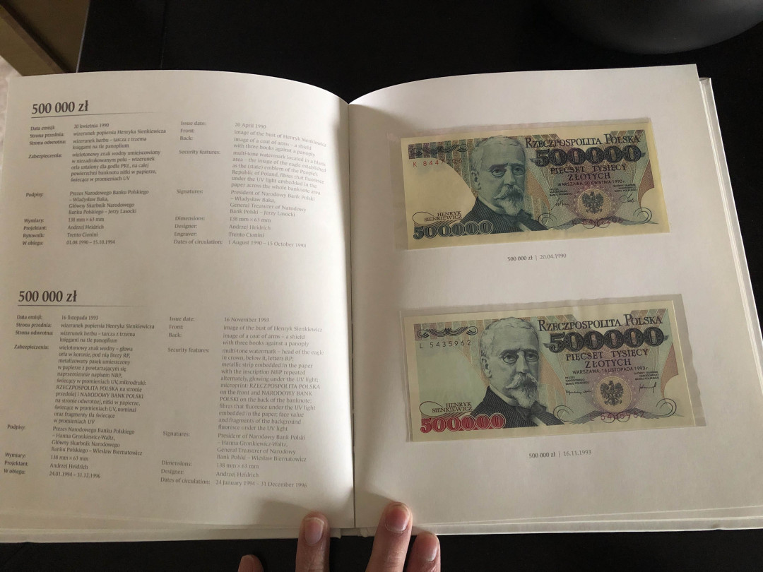 【收藏联盟】第126期拍卖——数字迷踪（共45拍） 【一组23张】波兰 1975-1996年 纸币册大全套 全新UNC 10-200万扎罗提 