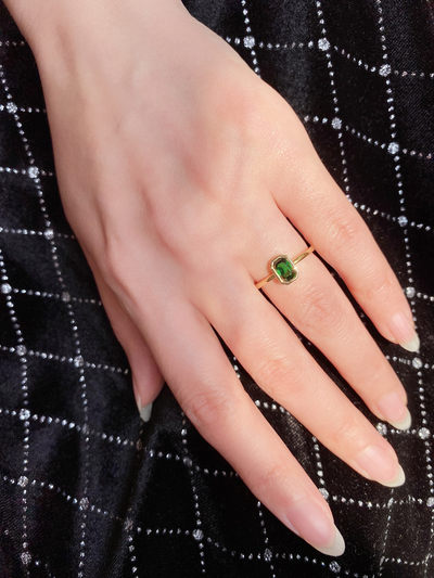 【3月14日 裸石、银饰、18K首饰】HH GEMS 3月综合拍卖特辑 - 18K成品戒指 天然沙弗莱 贵宝石 1.05克拉主石 免费改圈号