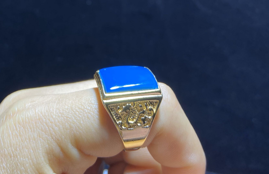 多米尼加蓝珀专场 多米尼加蓝珀男戒