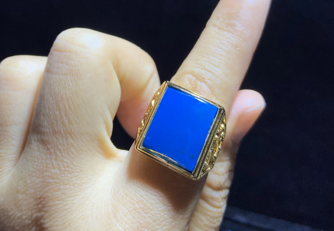 多米尼加蓝珀专场 多米尼加蓝珀男戒