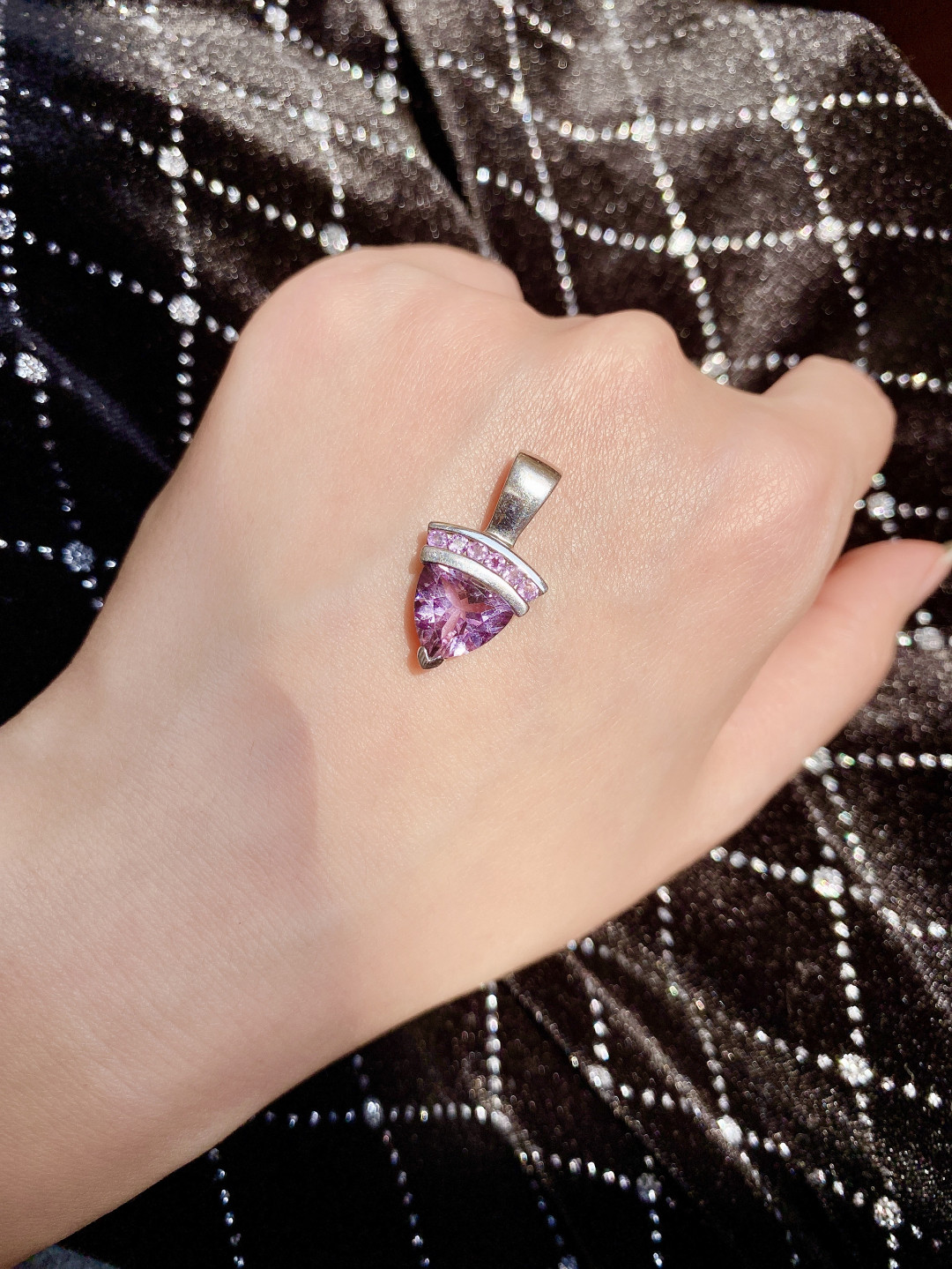 【3月14日 裸石、银饰、18K首饰】HH GEMS 3月综合拍卖特辑 925银 做旧感 斯里兰卡制作 宝石级天然紫水晶吊坠 