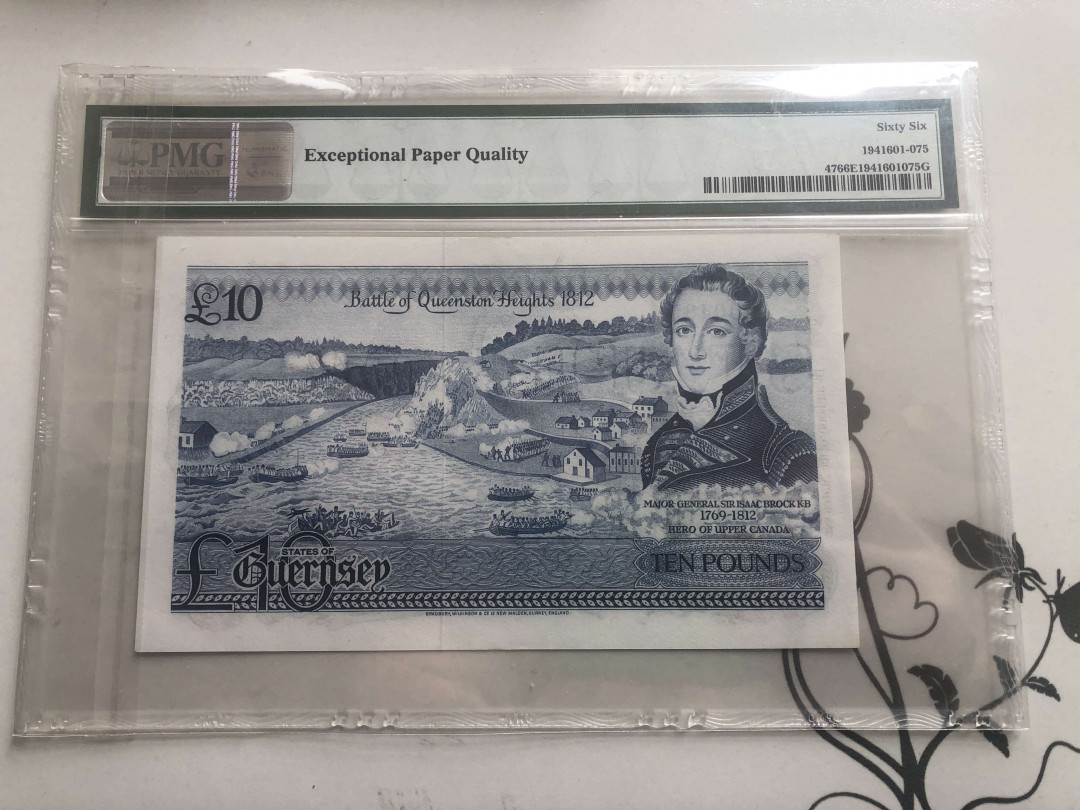 【收藏联盟】第127期拍卖——花神迎春（共50拍） 根西 1975-80年 10镑 生日号PMG66EPQ  BWC出品 A冠 漂亮 经典“花神”