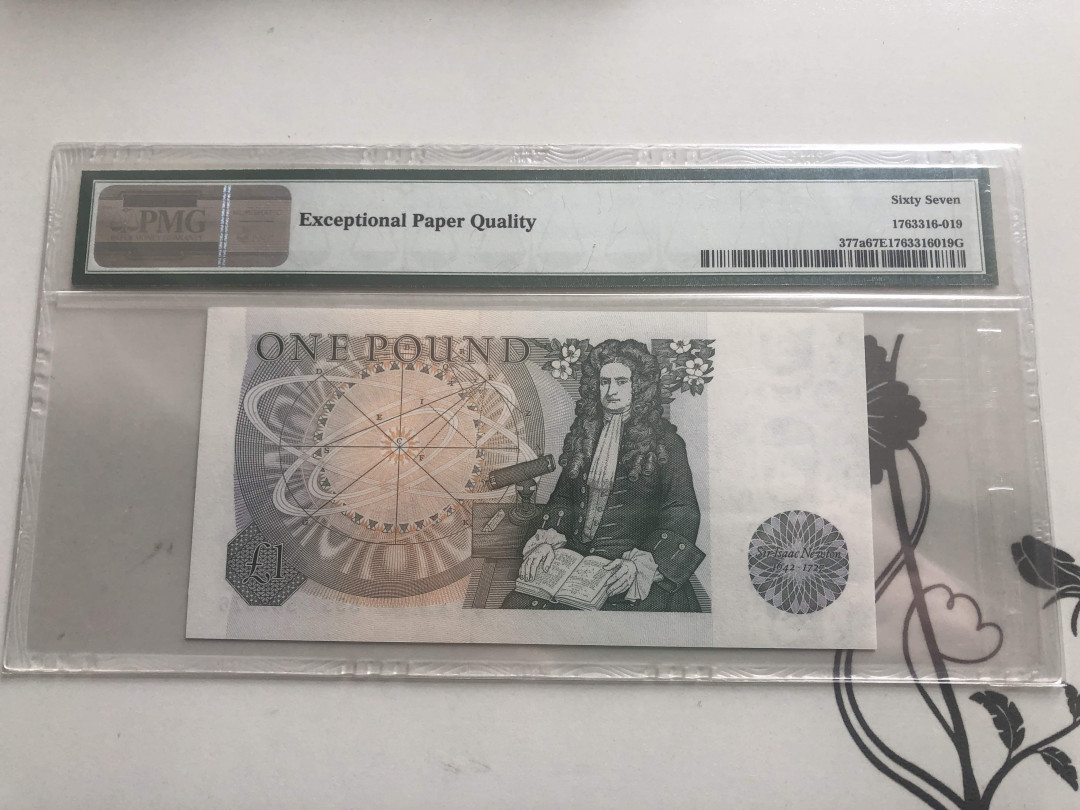 【收藏联盟】第127期拍卖——花神迎春（共50拍） 英国 1978-80年 1镑 PMG67EPQ 牛顿 p377a