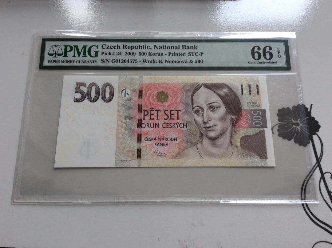 【收藏联盟】第127期拍卖——花神迎春（共50拍） 捷克 2009年 500克朗 PMG66EPQ